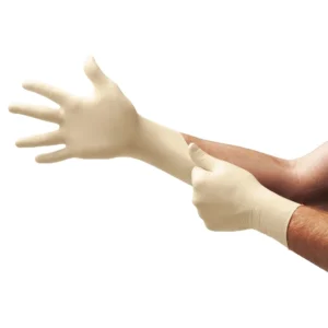 GUANTE DE LATEX BLANCO LIBRE DE POLVO CAJA CON 100 PZAS TALLAS S XL